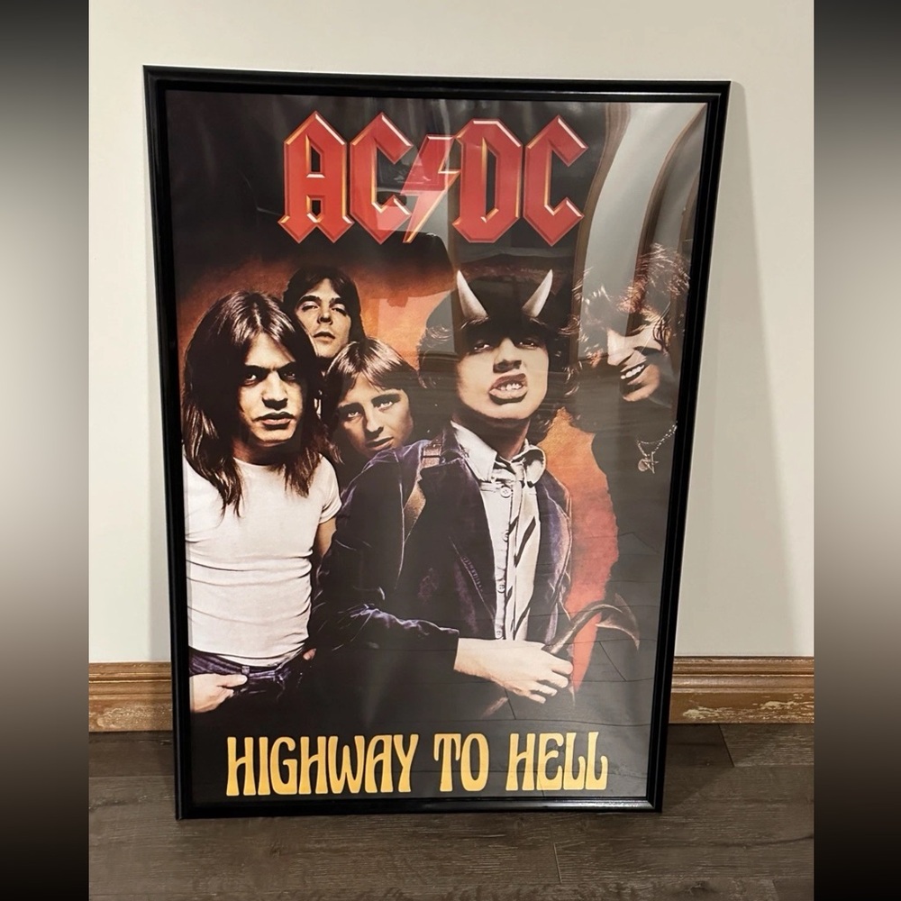 AC/DC Highway to Hell 24X36 Poster Classic Rock Music With Frame